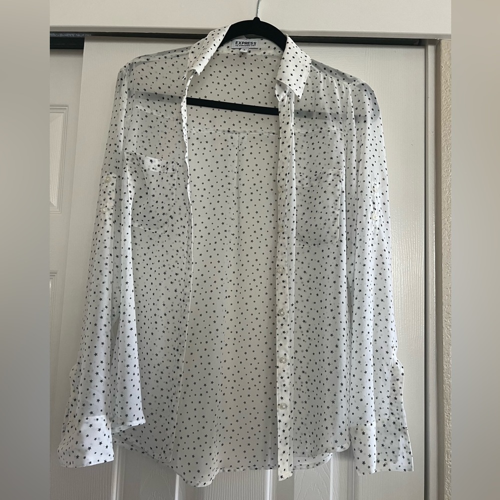 Express Portofino Blouse White with Black stars